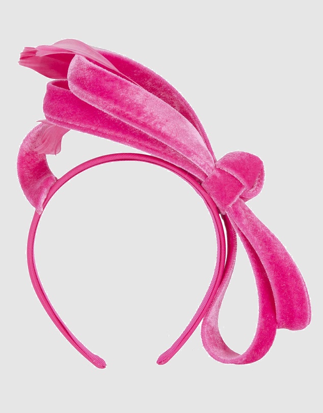 Max Alexander - Large Hot Pink Velvet Bow Racing Fascinator
