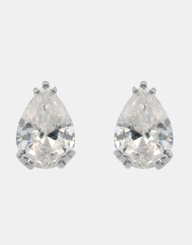 Georgini - Georgini Elegant Essentials 7mm Pear Cut Hidden Halo Stud Silver