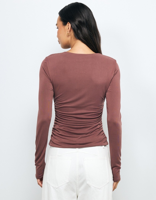 AERE - Emma Draped Cupro Top