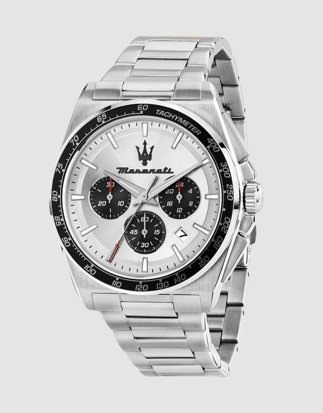Maserati - Maserati Velocita 43mm Chrono Silver Dial Stainless Steel Strap Watch