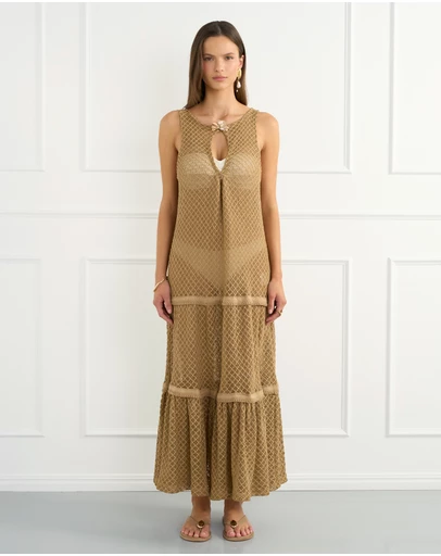 Aqua Blu Australia - Beige Mae Dress