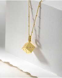 Wanderlust + Co - Dice Gold Necklace