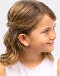 Elli Jewelry - Earrings Flower Pink Crystal in 925 Sterling Silver Gold Plated