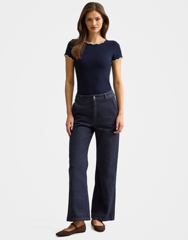 Forever New - Rebecca Scallop Trim T-Shirt