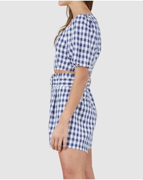Amelius - Mallee Linen Gingham Crop Top