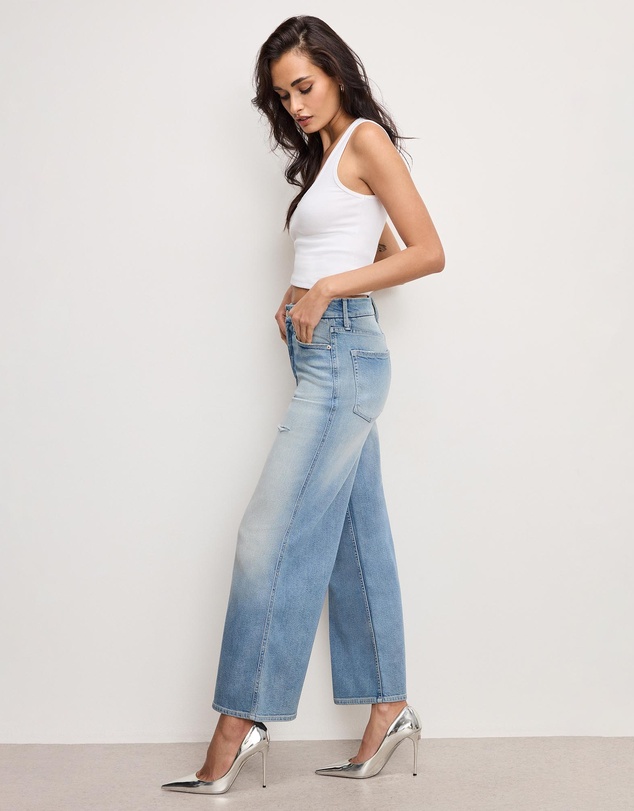 Good American - Good Skate Wide Cropped Jeans