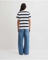 Country Road - Australian Cotton Stripe Heritage Embroidered T-shirt