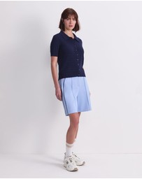 Sportscraft - Cotton Cable Short Sleeve Knit Top