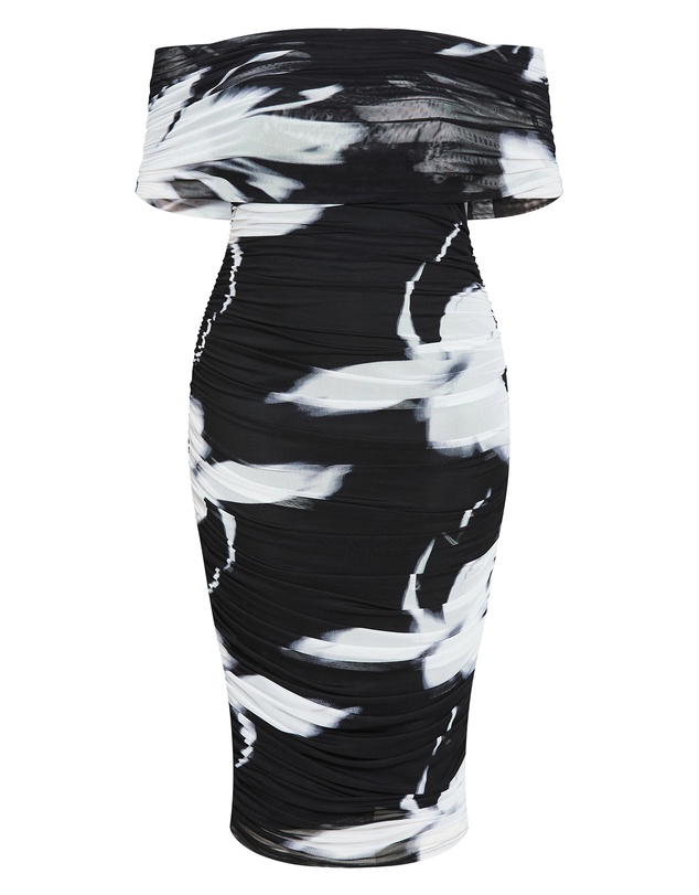 City Chic - Dana Mesh Blur Print Dress
