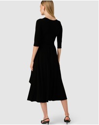 SACHA DRAKE - 3/4 Sleeve Reverse Wrap Midi Dress