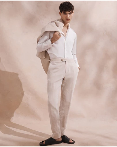 SABA - Elias Linen Cotton Regular Side Adjuster Pant