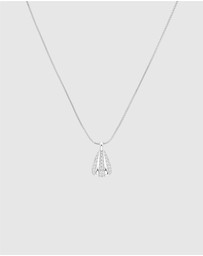 Rosefield - Pave Striped Silver Studs and Necklace Set