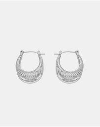 Zoe Olivia - Waterproof Ribbed Double Hoops