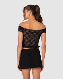 EDIKTED - Addie Off Shoulder Lace Top