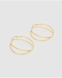Izoa - Alphabet Letter O Hoop Earrings
