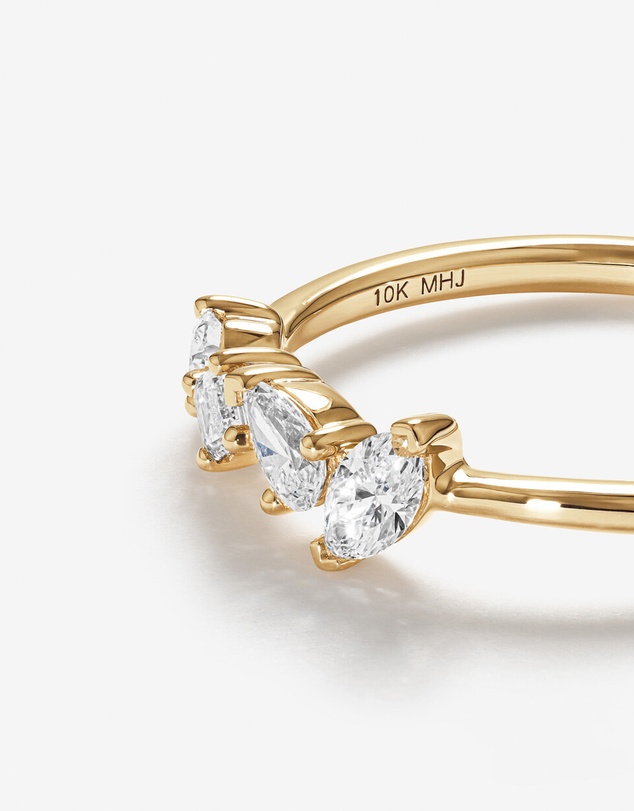 Michael Hill - 0.40 Carat TW Fancy Cut Laboratory-Grown Diamond Four Stone Ring in 10kt Yellow Gold