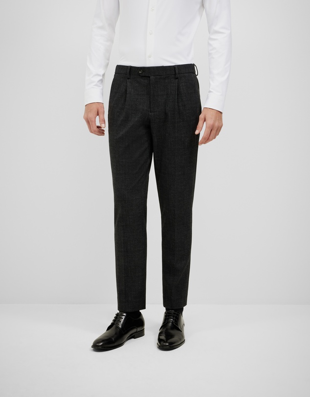 Politix - Travel Performance Jersey Check Tailored Pant