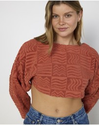 Cirkular - Pre-Loved - Lucy Folk Long Sleeve Tidal Cropped Sweater