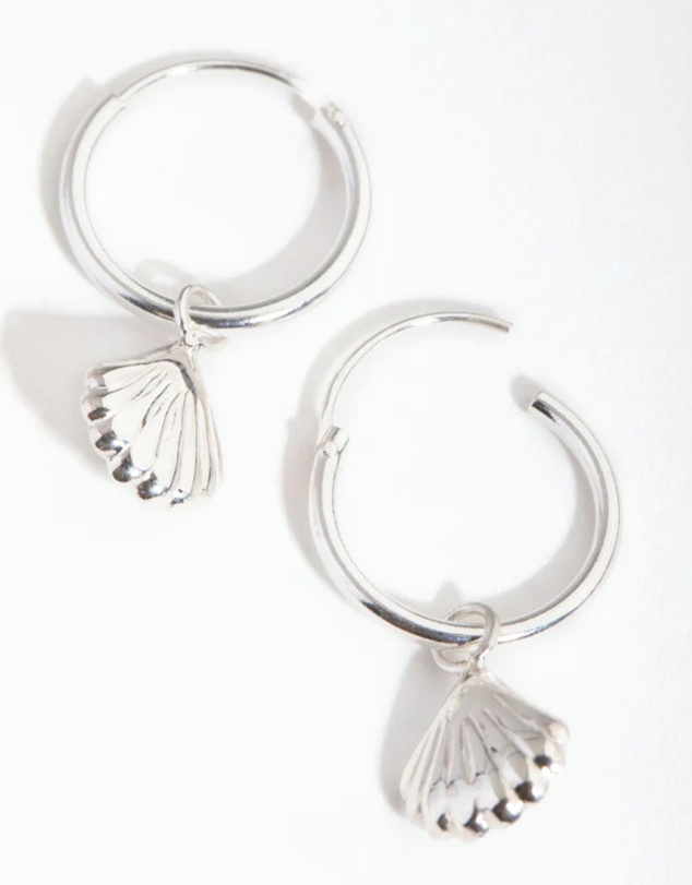 Lovisa - Sterling Silver Shell Hoop Earrings