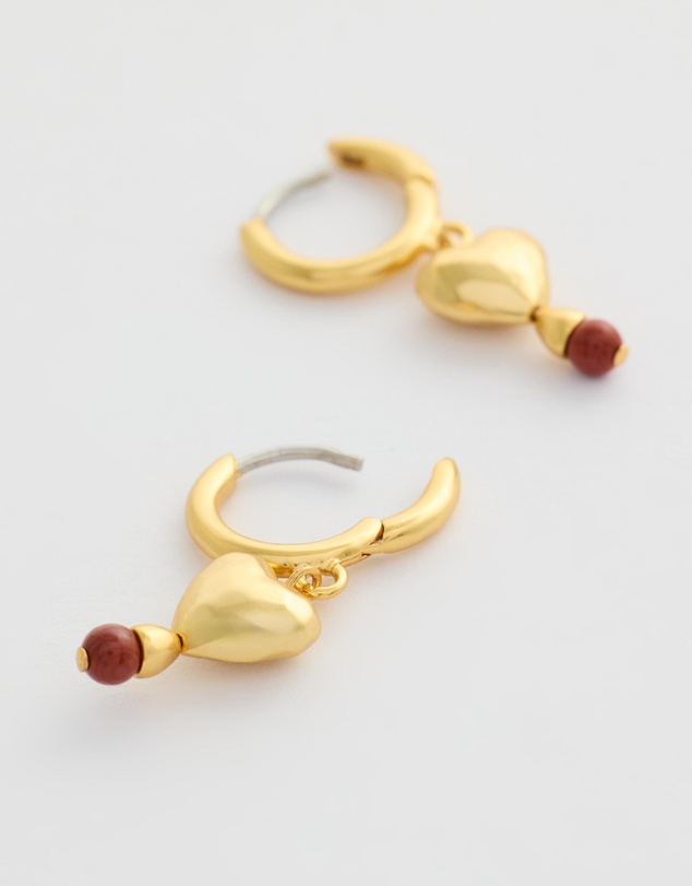 & Other Stories - Heart Pendant Hoops