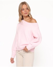 Petal & Pup - Ailis Off Shoulder Sweater - Pink