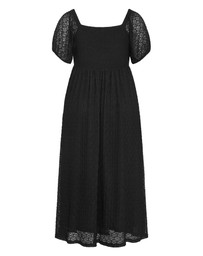 City Chic - Plus size Lani Lace Short Sleeve Midi Dress - black