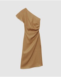M.N.G - Rachel Asymmetrical Linen Dress