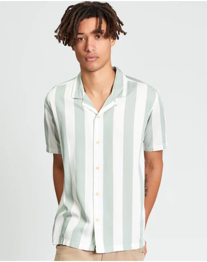 Ben Sherman - Viscose Stripe Short Sleeve Shirt