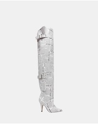 Steve Madden - Baddie White/Black Boots