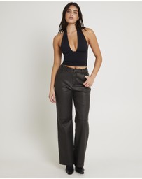 Alice In The Eve - Esme Leather Look Straight Pants
