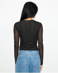 Dazie - Aliyah Keyhole Mesh Top