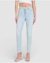 GUESS - High Rise Skinny 1981 Exposed Button Jeans