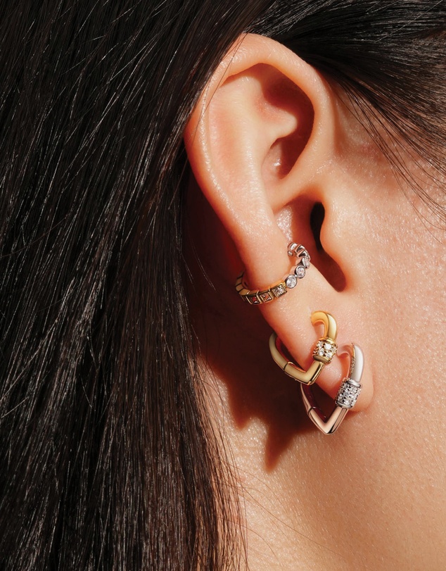 Ania Haie - Gold Mini Heart Clasp Huggie Earrings