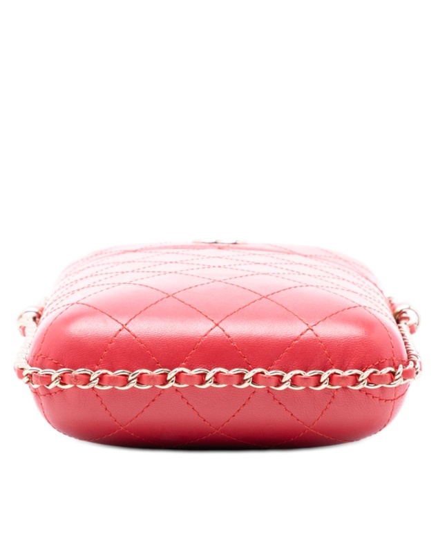 Pre-Loved by Azura Reborn - Pre-Loved CC Quilted Lambskin Chain Around Phone Holder