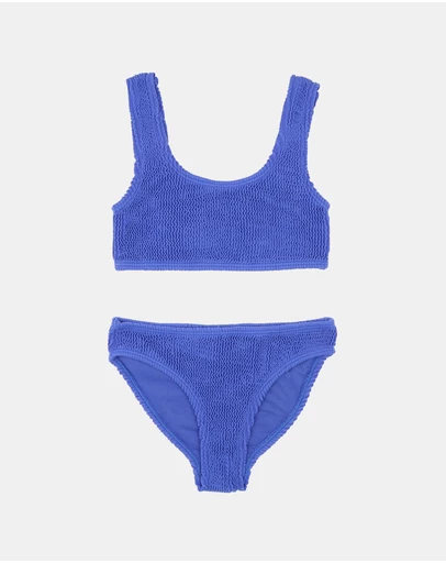 Minihaha - Cobalt Blue Crinkle Bikini Set - Kids-Teens