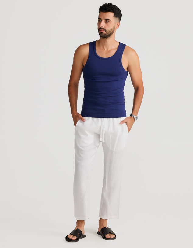 Vacay Swimwear - Rib Singlet Navy