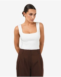 Forcast - Ella Square Neck Rib Knit