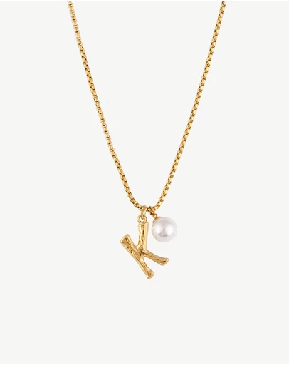 Zahar - Pearl Letter K Necklace