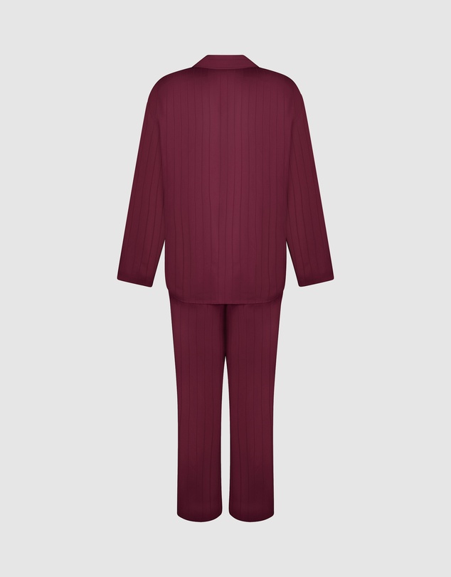 Hunkemoller - Long Sleeve Satin Pinstripe PJ Set