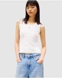 Tommy Jeans - Ribbed Flag Embroidery Slim Tank Top