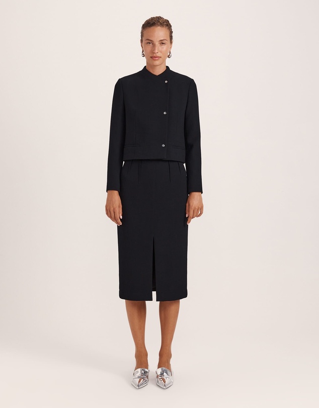 SABA - Raya Wool Crepe Cropped Jacket