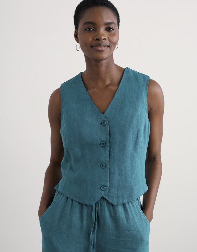 Seasalt - Seasalt Cornwall Blue Blinker Waistcoat