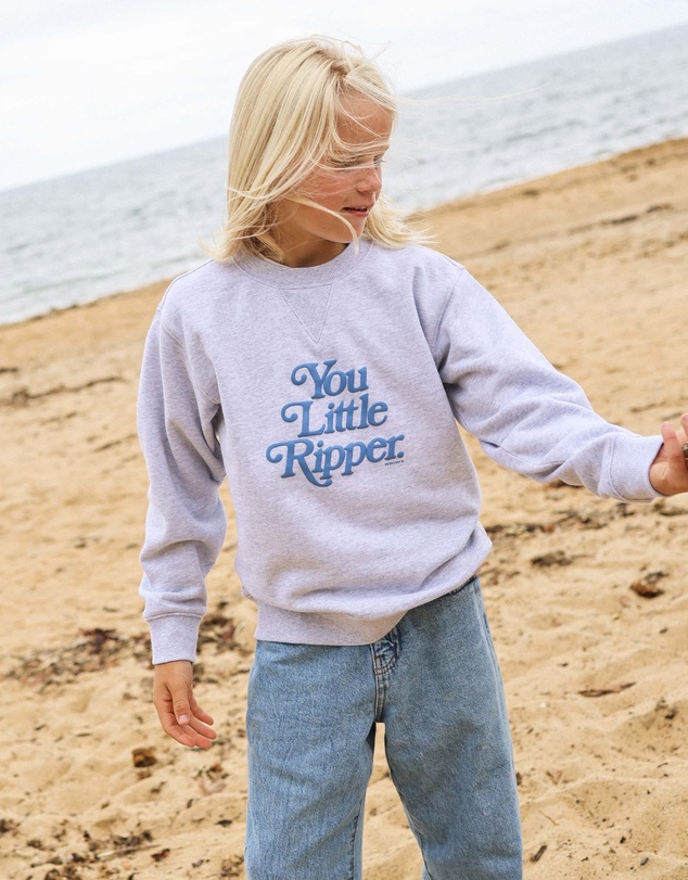 Skwosh - You Little Ripper Kids Crew Neck Sweat in Grey Marle
