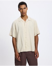 Thrills - Hemp Minimal Thrills Contrast Stitch Cropped Bowling Shirt