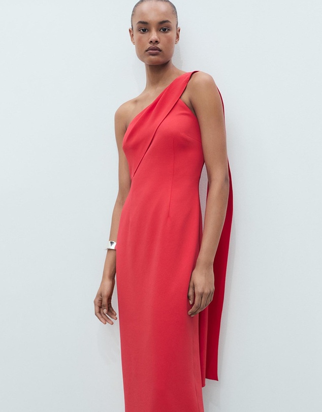M.N.G - Irea Asymmetrical Bow-Neck Dress
