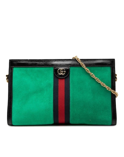 Pre-Loved by Azura Reborn - Pre-Loved Medium Suede Web Ophidia Chain Shoulder Bag