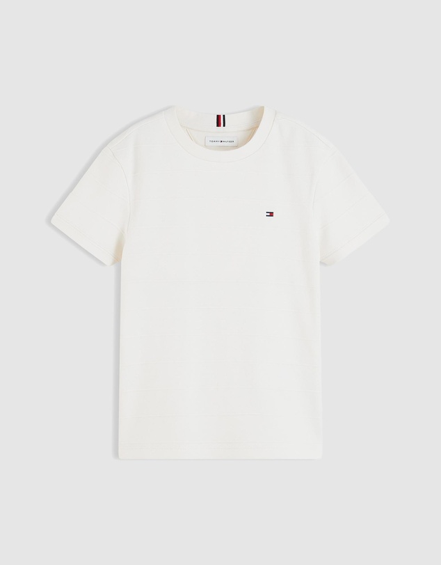 Tommy Hilfiger - Jacquard Stripe Flag Embroidery T-Shirt - Kids
