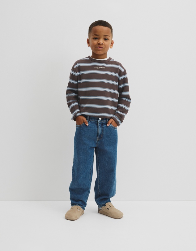 Country Road - Organically Grown Cotton Stripe Long Sleeve Pique T-shirt