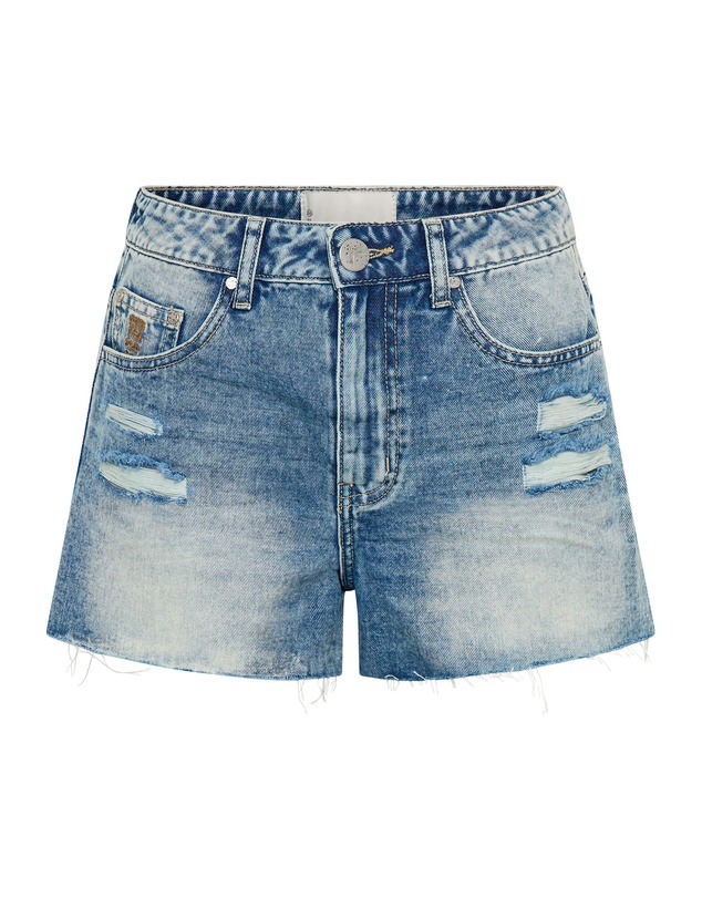 ONE TEASPOON - Bowies High Waist Denim Shorts - Sunset Blue
