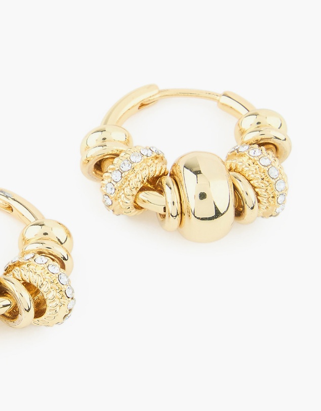 Lovisa - Gold Plated Diamante Rondell Hoop Earrings